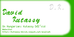 david kutassy business card